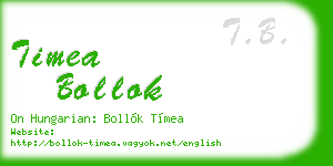 timea bollok business card